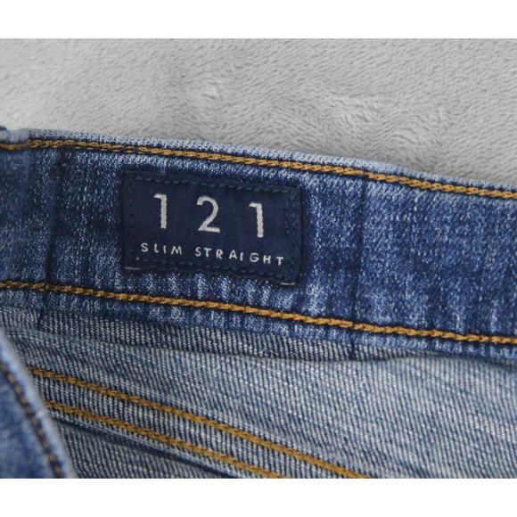 Lucky Brand Jeans Mens 34X32 (32x30) 121 Slim Straight Straight Blue Denim - Picture 3 of 9